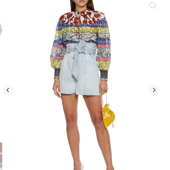 Alice + Olivia Marlyn Silk Blend Tie Top - Picture 2 of 10